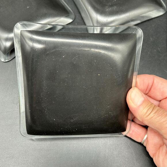 5 Queen Anne Rare Scotch Whisky vintage square black glass ashtray coin tray (C) - Picture 4 of 8